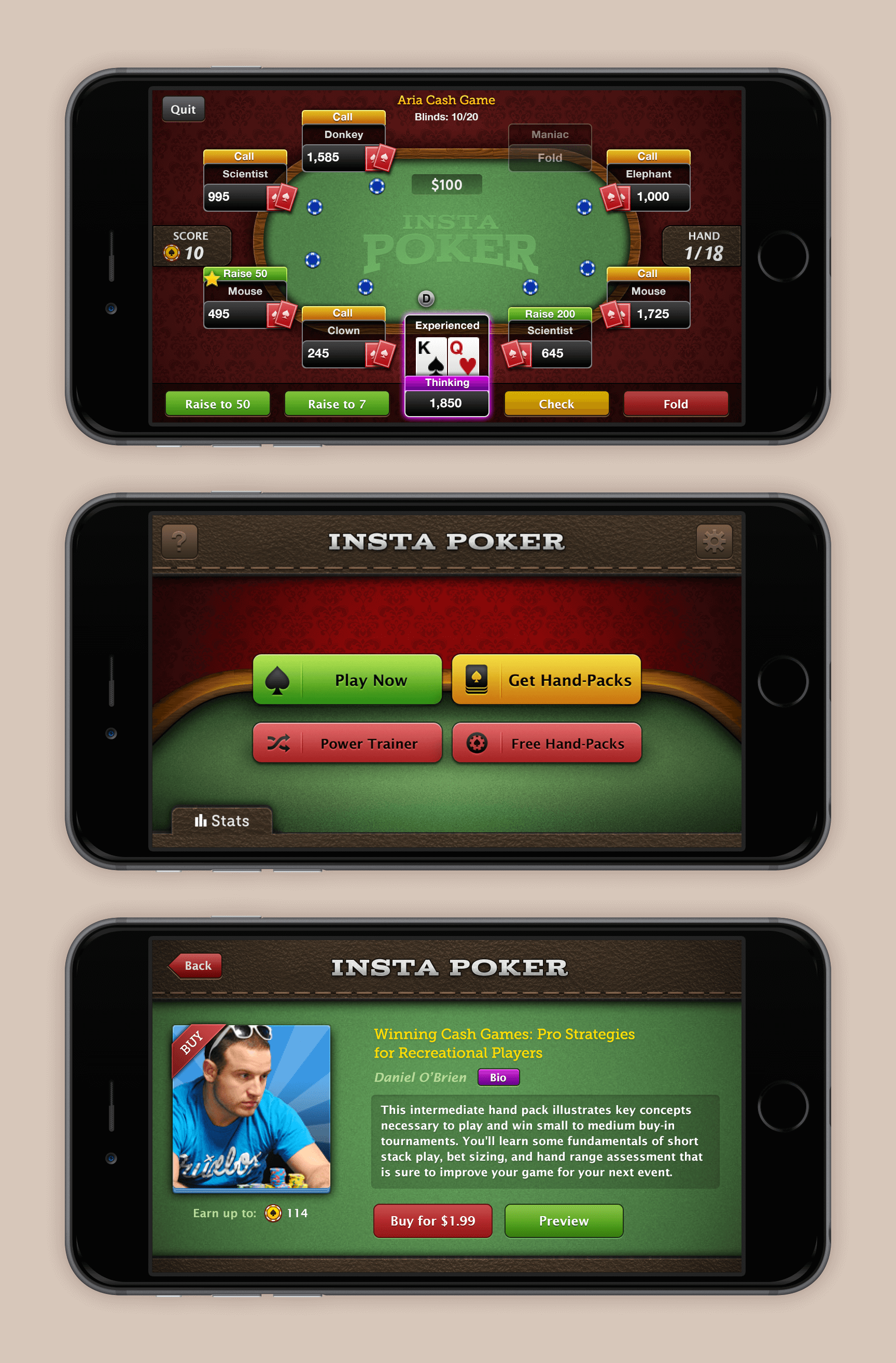 Insta Poker iOS App Design