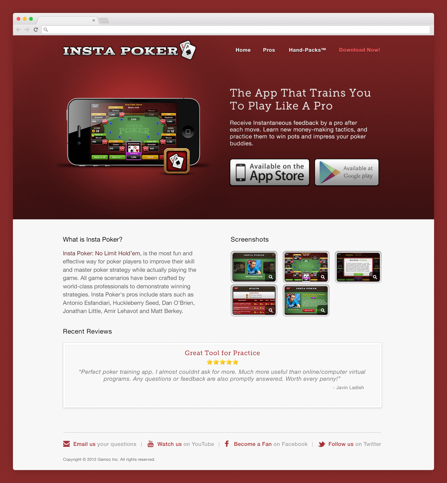 Insta Poker Website Design